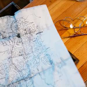 Our little map and sunglasses