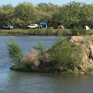 View of our campsite from across the pond.