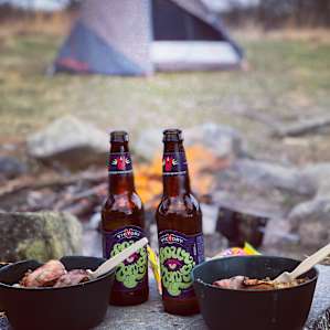 Breakfast of Champions cooked over our campfire