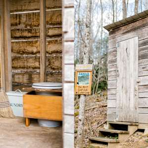 A proper "outhouse" - complete with composting toilet.