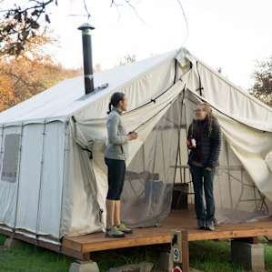 tent people lodging