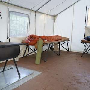 The inside of the tent