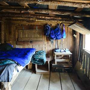 Plenty of room and hangers for gear. Cozy.