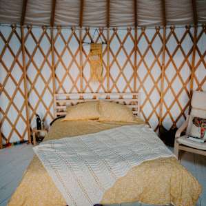 The bed is extremely comfortable, with solar lights above to read at night. Plenty of blanks provided should you get a little chilly.