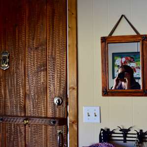 The door to the cabin was fit for a castle! This was probably my favorite design feature. However, the cabin is filled with kitsch details that make it feel like home.