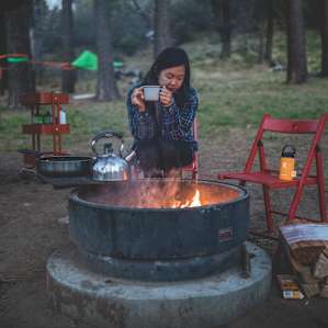 Evenings by the fire with tea and dinner.