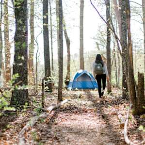 Exploring the tent area!