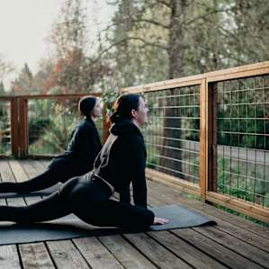 They have a large deck at its entrance that is perfect for your daily yoga routine.