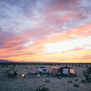 Camp site at sunset