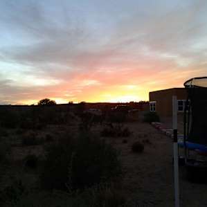 Windy sunset towards the desert