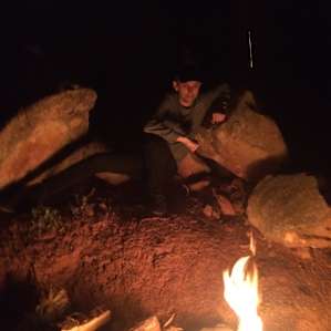 Tent 7 is on a hill, so you get a natural seat above the fire in the rocks.
