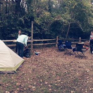 Cooking dinner at one of our campsites!