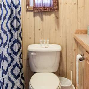 Quaint and perfect sized bathroom.