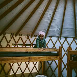 Very nice bunk beds in the yurts
