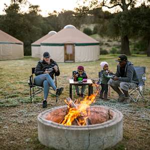 Communal fire pit. Call the day before to check weather conditions. If approved, bring your own wood.