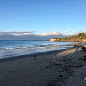 Western facing beach at sunrise