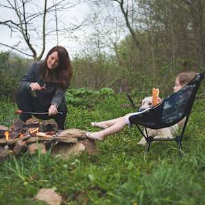 forest people campfire