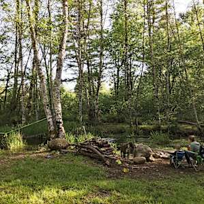 Campsite down by the stream.