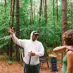 Tony showing us one of his favorite spots to pitch a tent.