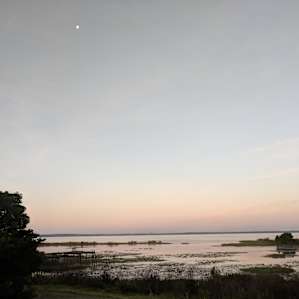 Sunset with a Glimpse of the Moon