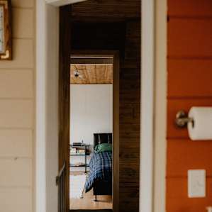 Cozy bedroom in the back