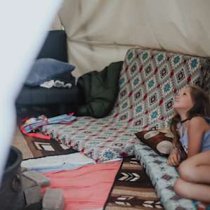 people lodging camper
