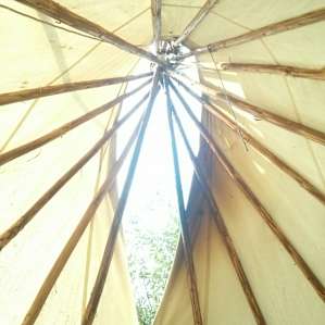 the oculus of the teepee (skylight)