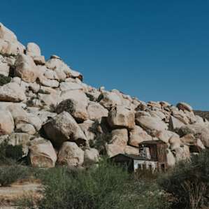 Abandoned movie set along the trail