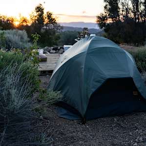 Our tent, looking away from the rest of Camp Wild