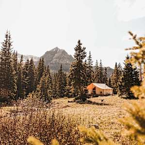 tent forest mountain