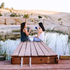 Sunrise coffee on the dock