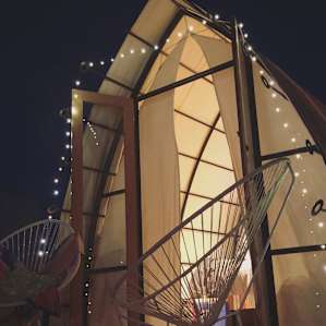 We strung up some lights around our hut for an adorable vibe as we prepped movie watching and bonfire + smores time!