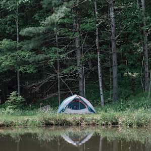 Tent spot on the pond