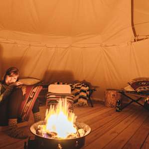 The propane fire pit was fun to sit around and also kept us toasty warm as the night cooled down