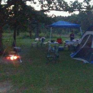 Getting the fire ready to cook dinner!