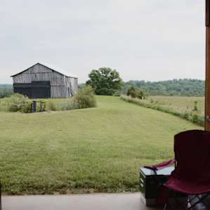 After moving our tents into the pole barn because of thunderstorms, this was our view from the tent.