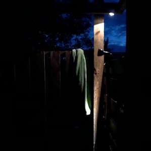 Night showers outdoors