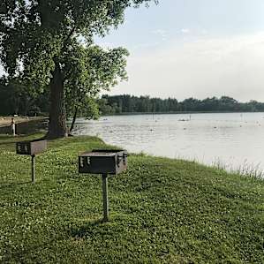 The public beach at Fish Lake is just a 10-15 minute walk away!