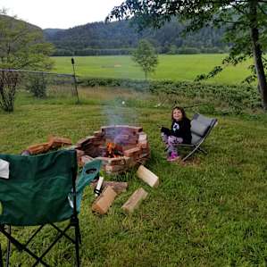Fire pit with a gorgeous view.