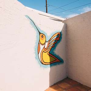 Art work on the pool deck.