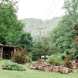 The lower fire pit / garden area.