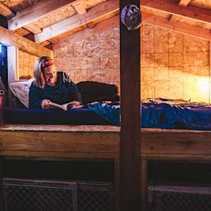 The lanterns in the treehouse provided light for some bedtime reading