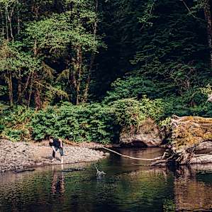 There's a really nice river flowing right behind the camping area.