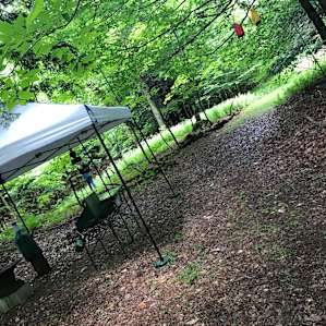 outdoor cooking area for the yurt