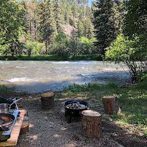 This is our site and our tents are off to the right behind trees, completely secluded.