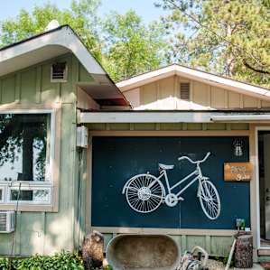 Outside the tiny home.