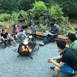 Sharing the communal fire ring with a wonderful family we met!