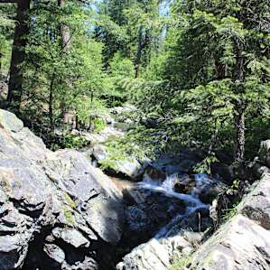 A short but decent hike past the sites will bring you to this waterfall which leads to clear deep pools of crisp, cold water. You are welcome.