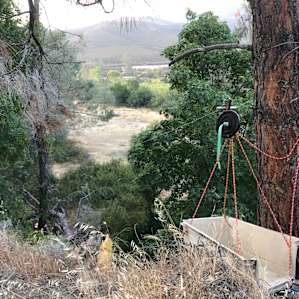 There is a zip line to transport your gear from the upper parking area to the tent camping area!