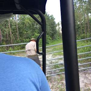 George unlocking the gate for the eco tour of the preserve!